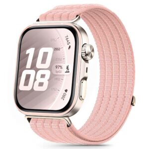 Tech-Protect NYLON Huawei Watch Fit 3 / 4 / 4 Pro / 5 / 5 Pro ŠVIESIAI ROŽINĖ