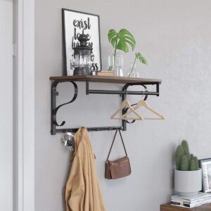 LOFT medinė lentyna su drabužių kabyklomis - Image 2
