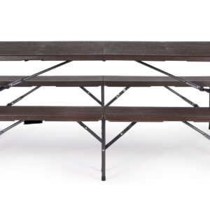 Maitinimo rinkinys 180 cm banketinis stalas + 2 suolai, rudas – MultiGarden - Image 2