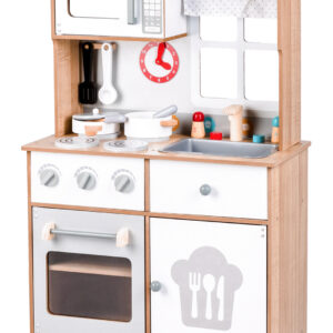 Medinė žaislinė virtuvėlė vaikams su papildomais priedais, ECOTOYS - Image 2