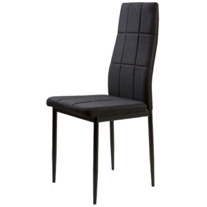 Minkštos kėdės valgomajam ir svetainei, 4 vienetų komplektas, juodos spalvos, ModernHome - Image 2