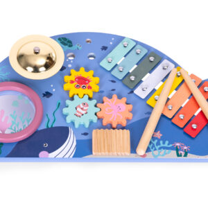 Muzikos instrumentų stalas su ksilofonu, cimbolais, tambūrine ir barškučiu, jūros tema ECOTOYS - Image 2