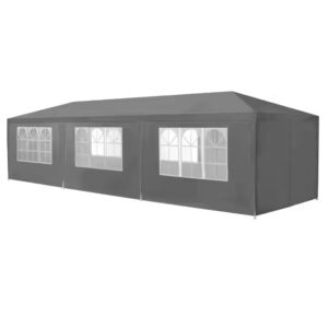 Komercinė sodo paviljono palapinė, 3x9 m, 8 sienelės, pilka, MultiGarden - Image 2