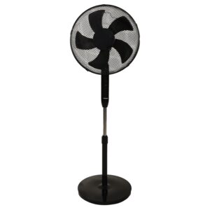 Pastatomas grindų ventiliatorius 45W – 3 režimai, 5 mentės, laikmatis, nuotolinio valdymo pultas - Image 2
