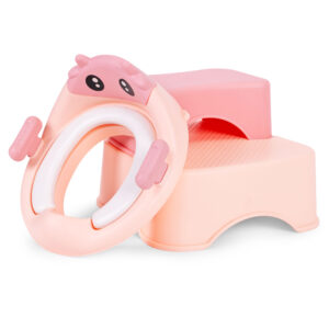 Vaikiška tualeto kėdutė su laipteliais ir platforma, rožinė, ECOTOYS - Image 2