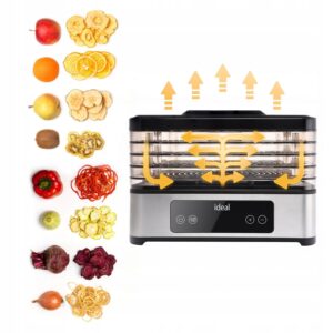Didelis maisto džiovintuvas grybams, vaisiams ir daržovėms IDEAL INOX + konvekcija 400W + laikmatis - Image 2