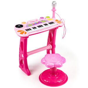 Klaviatūros sintezatorius su mikrofonu, MP3, rožinis - Image 2