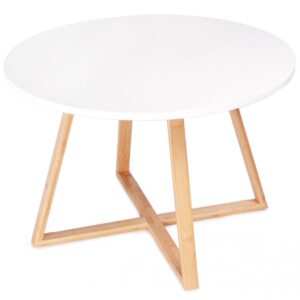 Modernus skandinaviško stiliaus kavos staliukas 60 cm bambukinis, ModernHome - Image 2