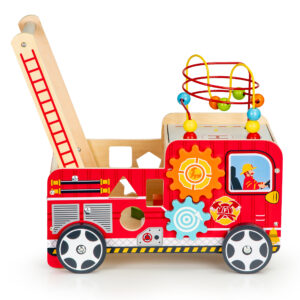 Medinis lavinamasis vaikštynė su kaladėlėmis vaikams – Gaisrinės automobilis ECOTOYS - Image 2