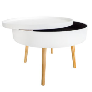 Apvalus kavos staliukas su daiktadėže, 60 cm - Image 2