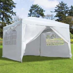 Sodo komercinė pavėsinė-palapinė, 3x3 m, 4 sienos, balta, MultiGarden - Image 2