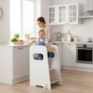 Montessori virtuvės pagalbininkas, reguliuojamas vaikiškas laiptelis-kėdutė ECOTOYS - Image 2
