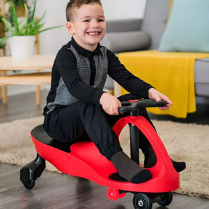 Vaikiškas paspirtukas-mašinėlė su LED ratukais, raudonas ECOTOYS - Image 2