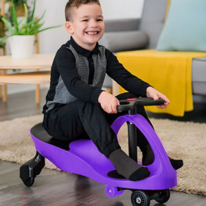 Vaikiškas paspirtukas-mašinėlė su LED ratukais, violetinis ECOTOYS - Image 2