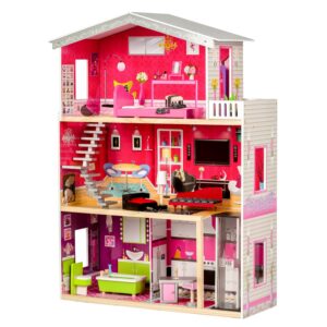 Didelis medinis lėlių namelis su liftu - Malibu Residence ECOTOYS - Image 2