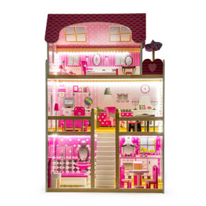 Medinis lėlių namelis su baldais, ECOTOYS - Image 2