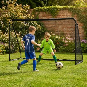 Futbolo vartai su tinklu 240x160x80 cm MOVEPRO - Image 2