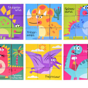 Didelės kaladėlės Dinosaurus dėlionė 6 paveikslėliai ZA 4729 - Image 2