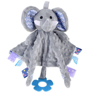 Sensorinis jaukus pledukas MINKY ELEPHANT su etiketėmis, kramtuku, pakabuku ZA4746 - Image 3