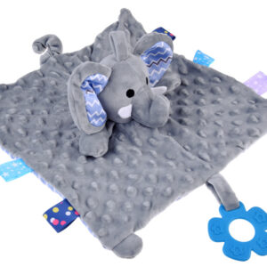 Sensorinis jaukus pledukas MINKY ELEPHANT su etiketėmis, kramtuku, pakabuku ZA4746 - Image 2