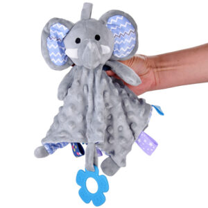 Sensorinis jaukus pledukas MINKY ELEPHANT su etiketėmis, kramtuku, pakabuku ZA4746 - Image 7