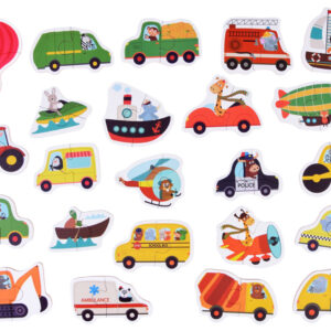 Vaikiška dėlionė 23 detalių VEHICLE PUZZLE – sujunk 2 detales ZA4750 - Image 2