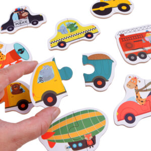 Vaikiška dėlionė 23 detalių VEHICLE PUZZLE – sujunk 2 detales ZA4750 - Image 3