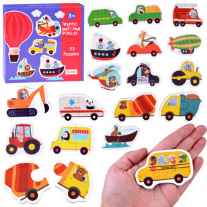 Vaikiška dėlionė 23 detalių VEHICLE PUZZLE – sujunk 2 detales ZA4750