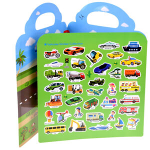 Lipdukų knygelė edukacinis ALBUMAS Funkcionalios TRANSPORTO PRIEMONĖS ZA4762 - Image 2