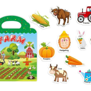 Lipdukų knyga edukacinis albumas ŪKIO gyvūnai daržovės ZA4764 - Image 6