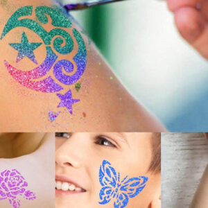 Blizgančių tatuiruočių didelis rinkinys, 24 spalvos + 120 šablonų ZA4785 - Image 3