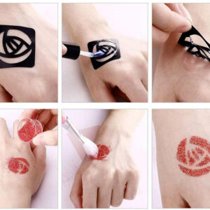 Blizgančių tatuiruočių didelis rinkinys, 24 spalvos + 120 šablonų ZA4785 - Image 5