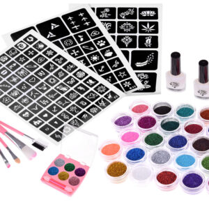 Blizgančių tatuiruočių didelis rinkinys, 24 spalvos + 120 šablonų ZA4785 - Image 7