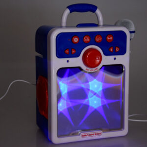 Muzikinis „boombox“ mėlynas garsiakalbis vaikams su mikrofonu IN0167 - Image 3