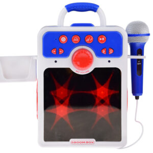 Muzikinis „boombox“ mėlynas garsiakalbis vaikams su mikrofonu IN0167 - Image 2