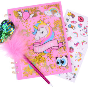 Stebuklingas slaptas dienoraštis UNICORN + rašiklis lipdukai ZA4796 - Image 2
