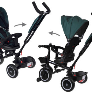 Vaikiškas triratis dviratis Tiny Bike 3in1 su stogeliu, pasukamas SP0650 - Image 3