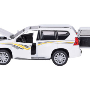 Metalinis automobilio modelis TOYOTA LAND CRUISER PRADO su šviesos ir garso efektais visureigis ZA5056 - Image 5