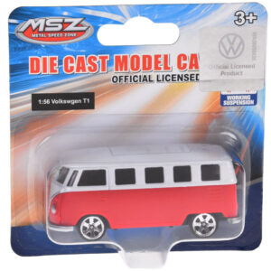 Licencijuotas metalinis automobilis Volkswagen T1 1:56 su pakabos spyruokle ZA5063 - Image 5