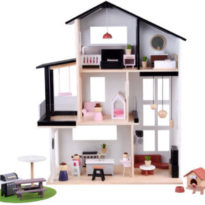 Modernus medinis lėlių namelis LOFT stiliaus + lėlių baldai ZA5073 - Image 3