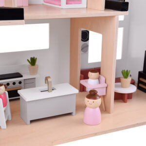 Modernus medinis lėlių namelis LOFT stiliaus + lėlių baldai ZA5073 - Image 8