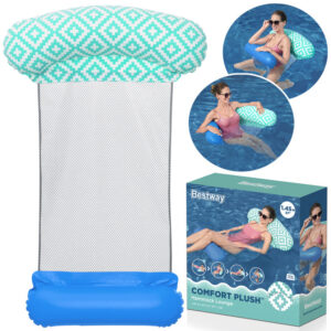 Bestway pripučiamas plaukimo krėslas, vandens hamakas Comfort Plush 145x87 cm 43555
