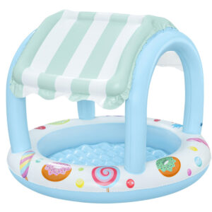 Bestway mėlynas ir baltas baseinas su stogeliu ir pripučiamu dugnu 104cm 52638 - Image 8