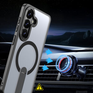 Hybrid Armor X dėklas skirtas Samsung Galaxy A57 with Stand, suderinamas su MagSafe - juodos spalvos - Image 6