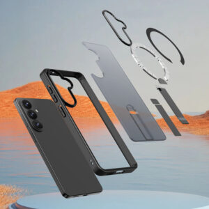 Hybrid Armor X dėklas skirtas Samsung Galaxy A36 / A37 with Stand suderinamas su MagSafe - juodos spalvos - Image 4