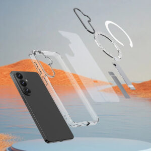 Hybrid Armor X dėklas skirtas Samsung Galaxy A36 / A37 with Stand suderinamas su MagSafe - skaidrus - Image 4
