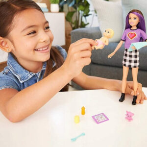 Barbie Skipper lėlė auklė + kūdikio aksesuarai GRP11 ZA5084 - Image 3