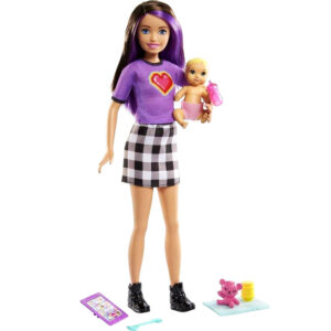 Barbie Skipper lėlė auklė + kūdikio aksesuarai GRP11 ZA5084 - Image 2