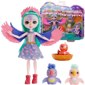 Enchantimals Filia Finch lėlė ir miela papūgų šeimynėlė ZA5089