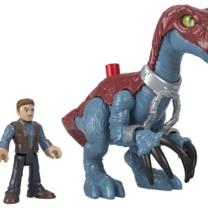 Jurassic World rinkinys Imaginext figūrėlės Therizinosaurus + Owen ZA5096 - Image 4